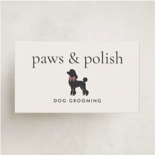 Modern Neutral Dog Groomer   Editable Business Card