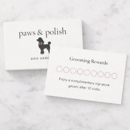 Modern Neutral Dog Groomer Loyalty Card | Editable