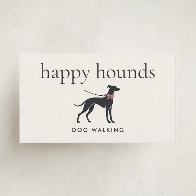Modern Neutral Dog Walker | Minimalist Dog Walking Business Card (Creator Uploaded)