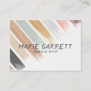 Modern Neutral Fun Cool Watercolor Brush Strokes Business Card