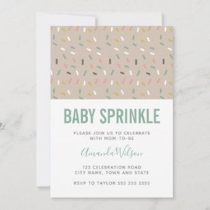 Modern Neutral Green Baby Boy Sprinkle Invitation