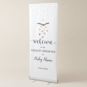 Modern Neutral Large Aqiqah Aqeeqah Retractable Banner