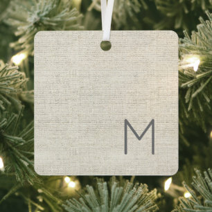 Modern Neutral Masculine INITIAL, FULL NAME Metal Tree Decoration