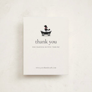 Modern Neutral Mobile Dog Groomer Insert   Thank You Card