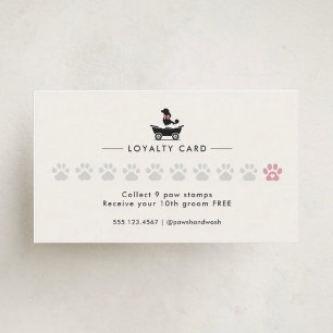 Modern Neutral Mobile Dog Groomer Loyalty Card