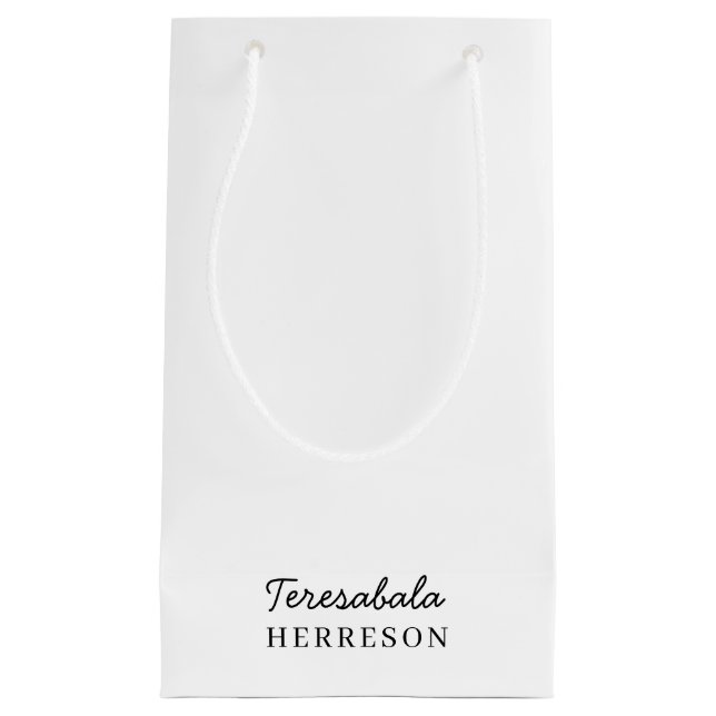 Modern Neutral Monogram Design Small Gift Bag (Front)