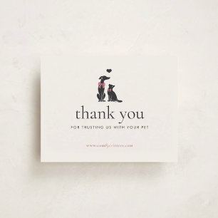 Modern Neutral Pet Sitter Business Insert    Thank You Card