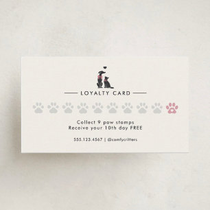 Modern Neutral Pet Sitter Dog Walker  Loyalty Card