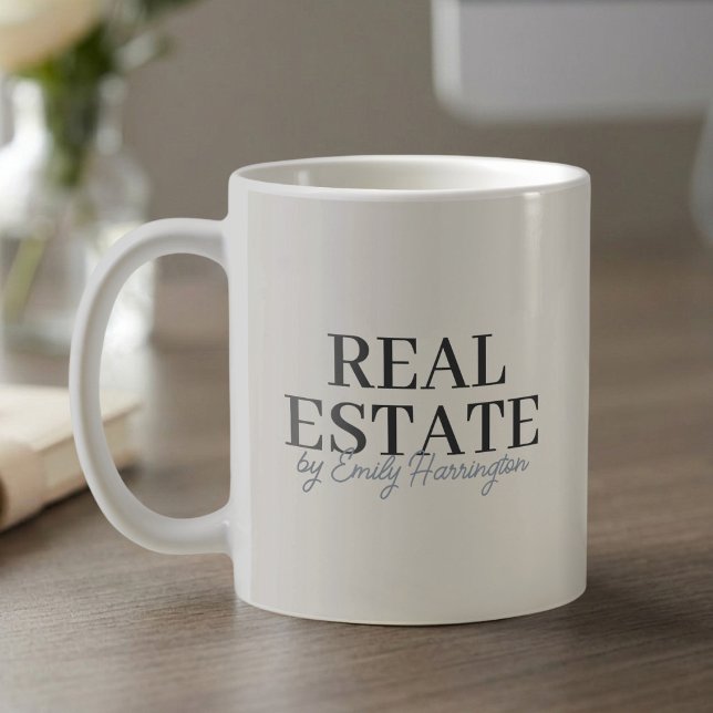 Modern Neutral Real Estate Agent Coffee Mug (Creator Uploaded)