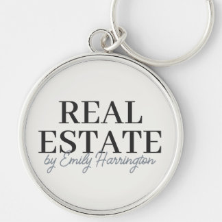 Modern Neutral Real Estate Agent Key Ring