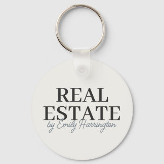 Modern Neutral Real Estate Agent Key Ring
