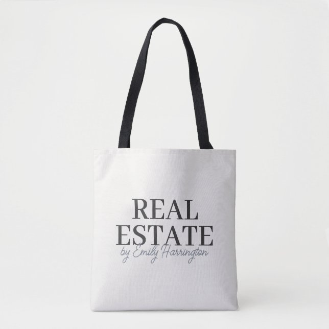 Modern Neutral Real Estate Agent Tote Bag (Front)