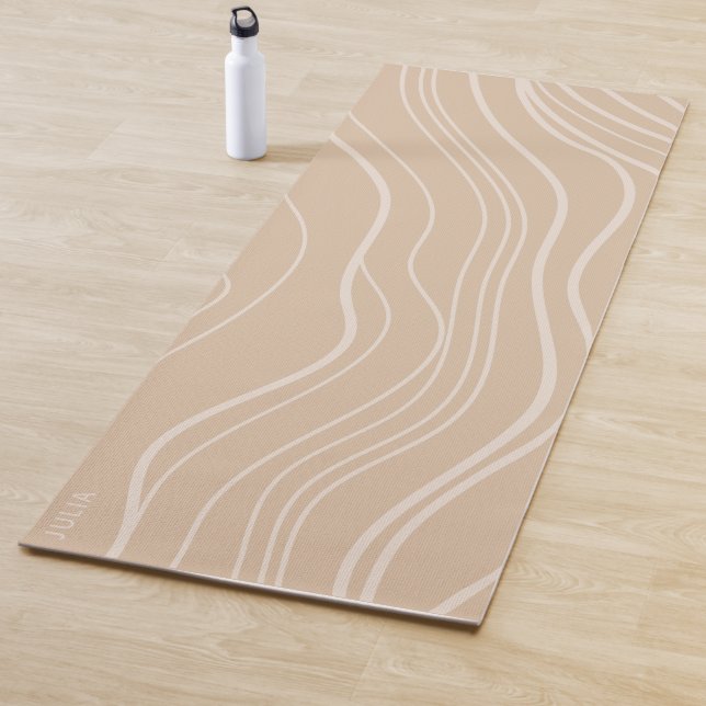 Modern Neutral Sand Wave Personalised Yoga Mat (In Situ)