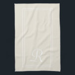 Modern Neutral Striped Monogram Personalised  Tea Towel<br><div class="desc">Modern Neutral Striped Monogram Kitchen towel</div>