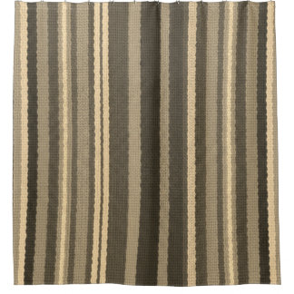 Modern Neutral Striped Pattern Shower Curtain