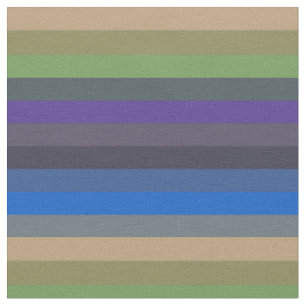 Modern Neutral Stripes Sand, Olive & Sky Blue Fabric