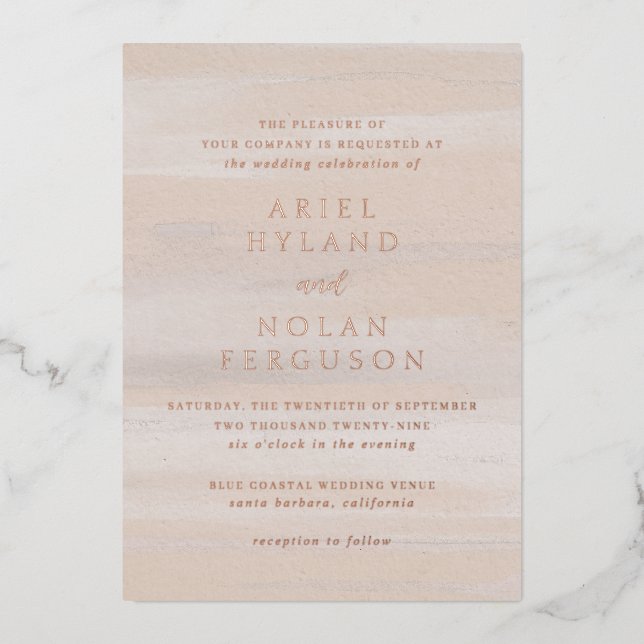 Modern Neutral Watercolor Elegant Wedding (Front)