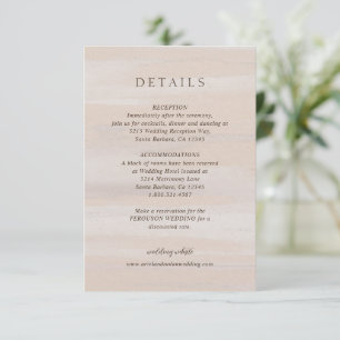 Modern Neutral Watercolor Elegant Wedding Enclosure Card
