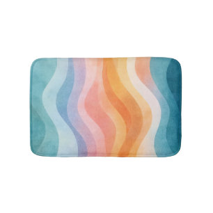 Modern Neutral Wave • Minimalist Deco • Trendy Bath Mat