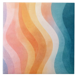 Modern Neutral Wave • Minimalist Deco • Trendy Tile