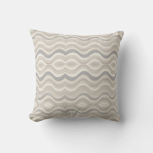 Modern Neutral Wavy Abstract Pattern Cushion