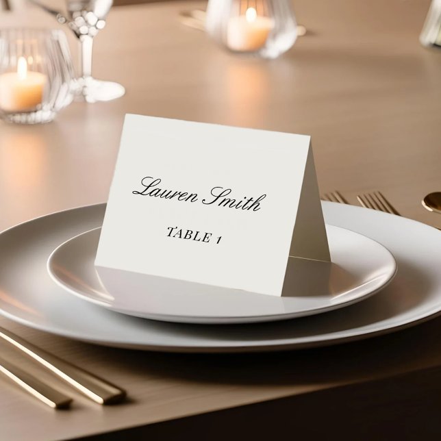 Modern Neutral Wedding Place Card (Creator Uploaded)