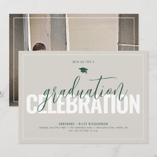 Modern Neutrals Photo Graduation Invitation