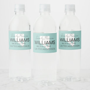 Modern Nevada Map Personalised Family Reunion Water Bottle Label