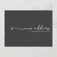 Modern New Address Handwritten Script Star | Black