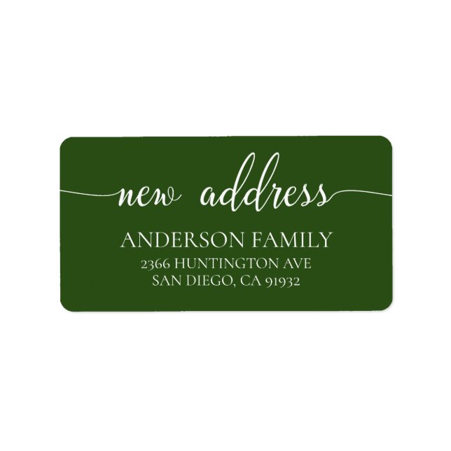 Modern New Address Return Address Label (Front)