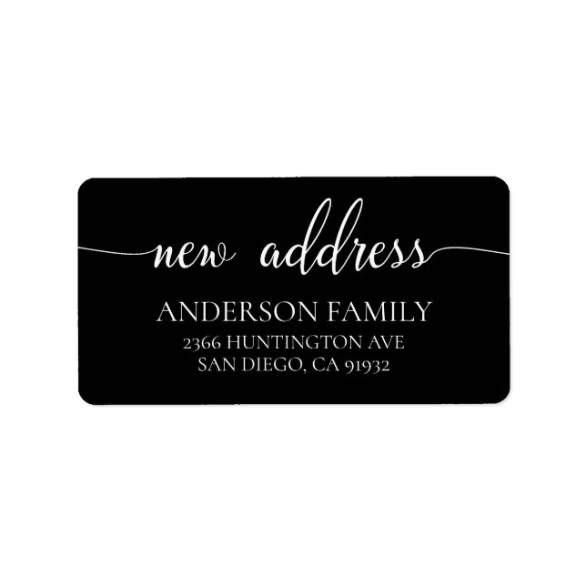 Modern New Address Return Address Label (Front)