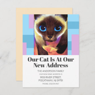 Modern New Address We've Moved Pet Cat Text Announcement