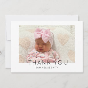 Modern New Baby Thank You Photo Birth Announcement