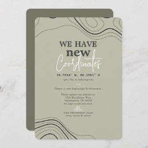 Modern New Coordinates Green Moving Announcement