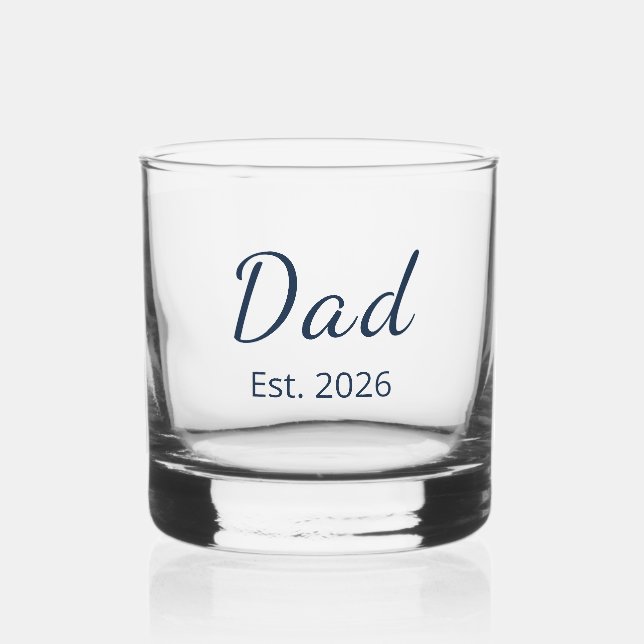 Modern New Dad Minimalist Year Established  Whiskey Glass (Front)