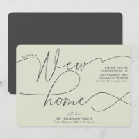Modern New Home Calligraphy Pale Green Moving