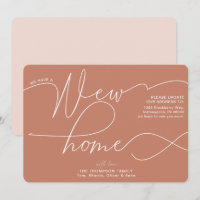 Modern New Home Calligraphy Rust Moving
