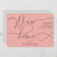 Modern New Home Calligraphy Salmon Pink Moving
