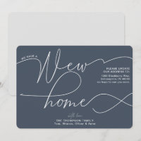 Modern New Home Calligraphy Smoky Navy Moving