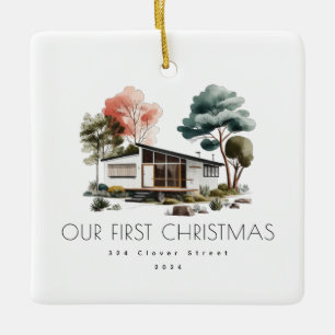 Modern New Home First Christmas Holiday Ornament