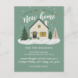 Modern New Home for the Holidays Moving Postcard