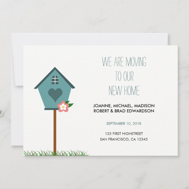 Modern New Home, house, we are moving announcement (Front)