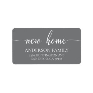 Modern New Home Return Address Label