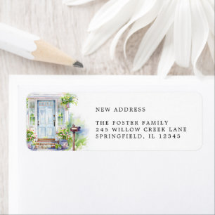 Modern New Home Watercolor Return Address