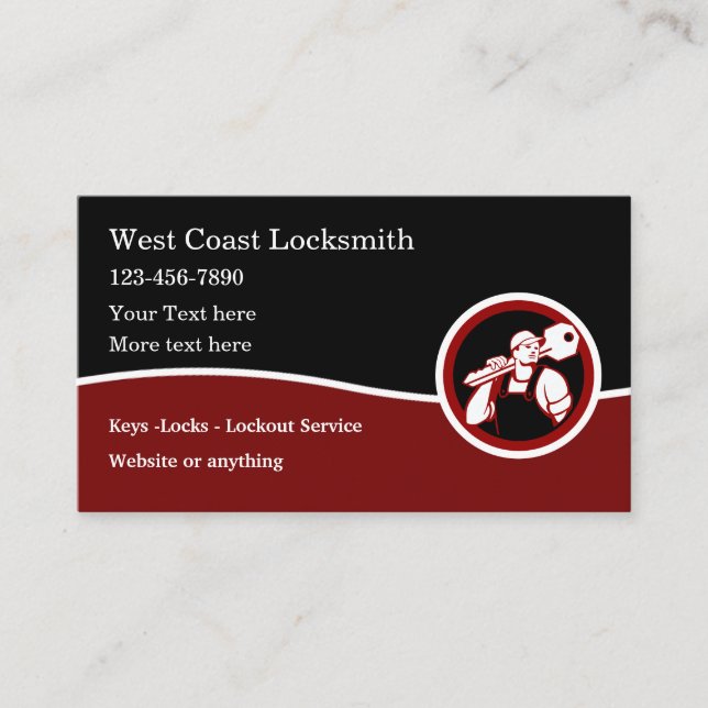 Modern New Locksmith Business Cards (Front)