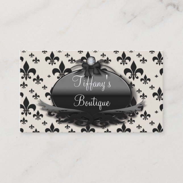 modern New Orleans french fleur de lis Business Card (Front)