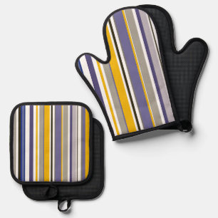 Modern new season Stripes Oven Mitt & Pot Holder Set