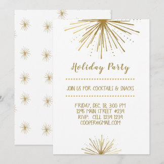 Modern  NEW YEAR Party Star Holiday Party Invitation
