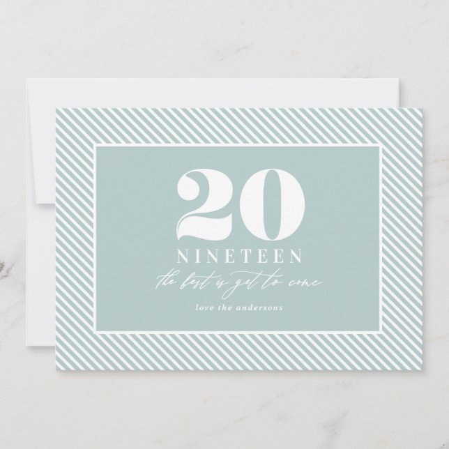 Modern new year typographic holiday card (Front)
