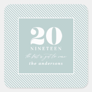 Modern new year typographic holiday square sticker